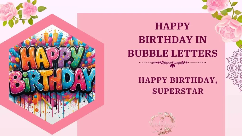 Happy Birthday in Bubble Letters